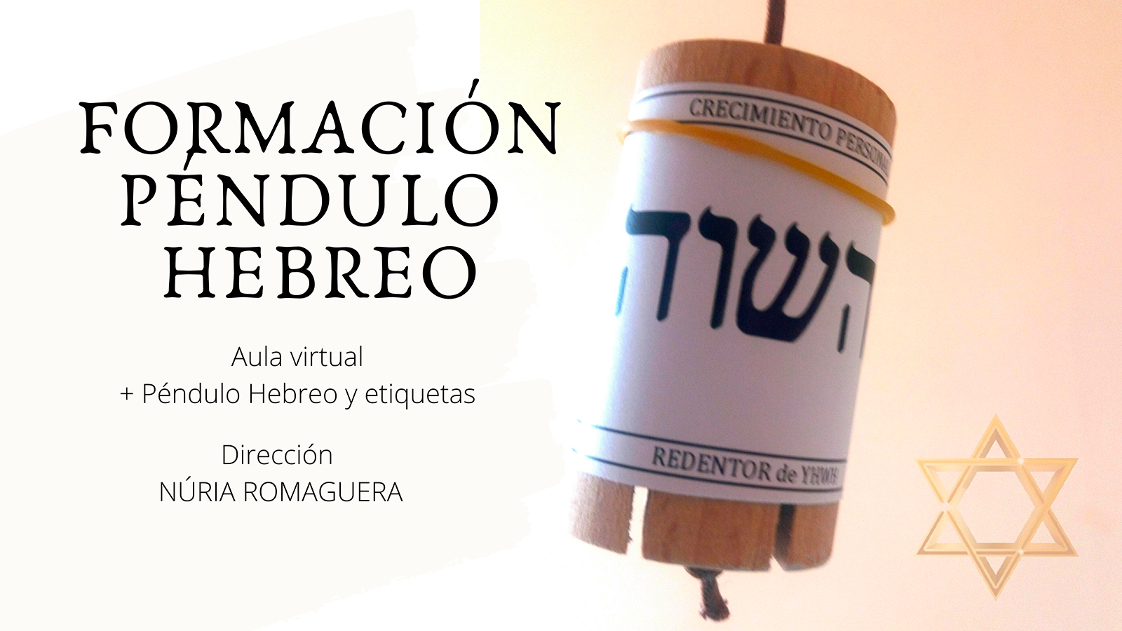 Banner informativo sobre el curso péndulo hebreo